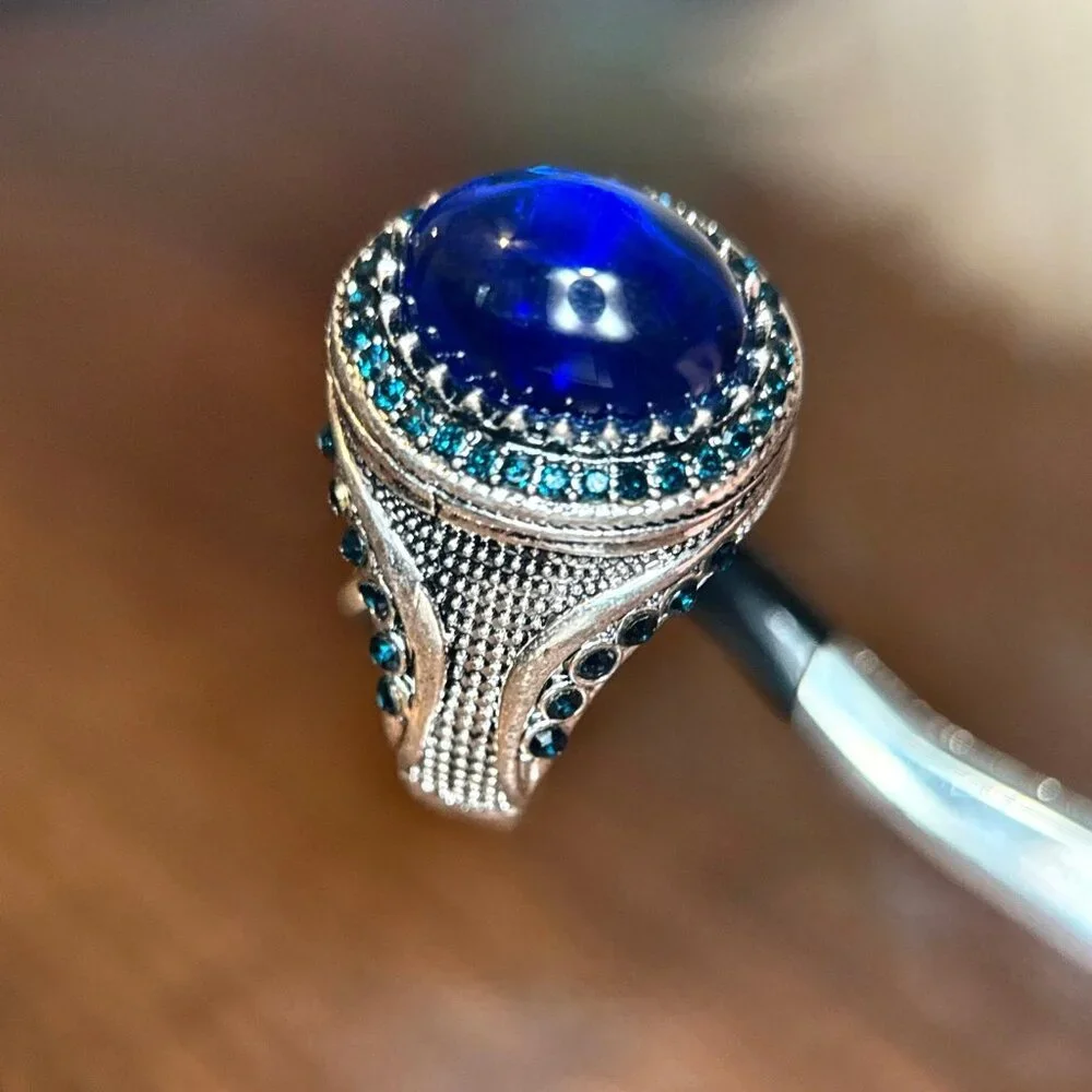 Oval Shaped‎ Blue Stone Ring
